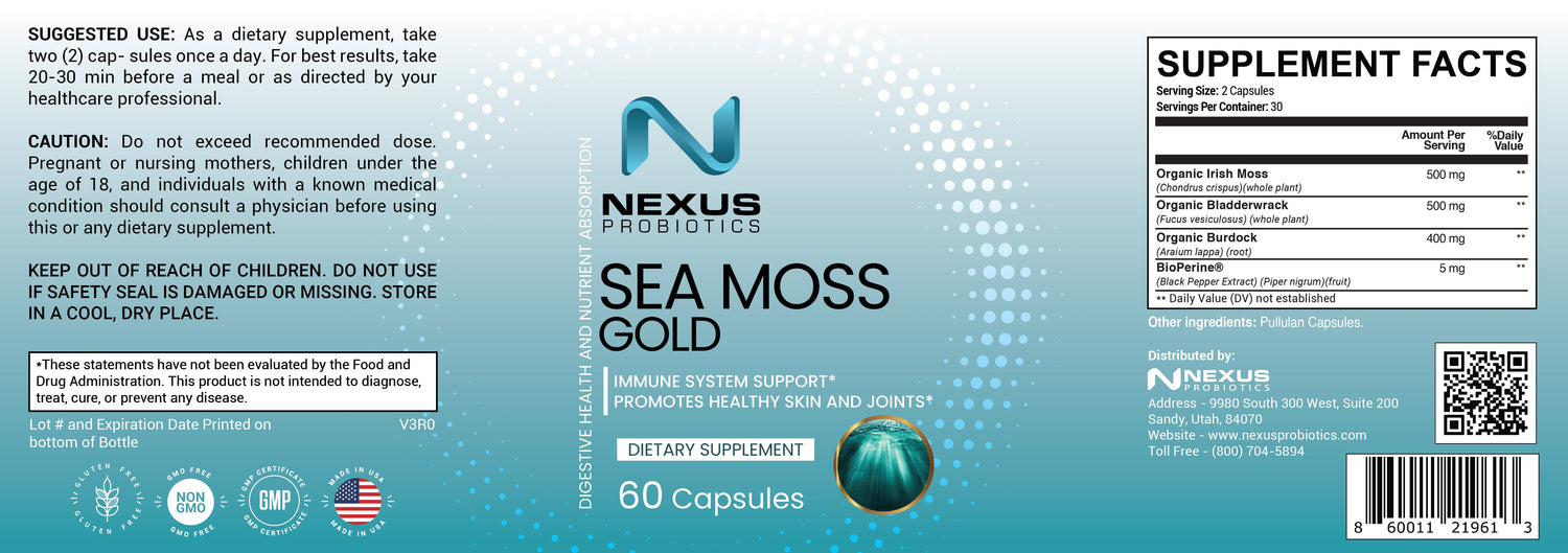 Nexus Probiotics Sea Moss Gold