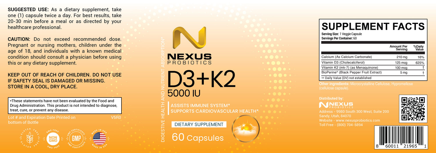 Nexus Probiotics Vitamin D3+K2